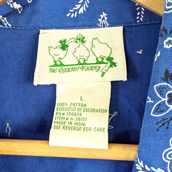 Vintage 90s Y2K Jean Denim Jacket Embroidered Paisley Retro Rhinestones Blue L - Picture 7 of 8